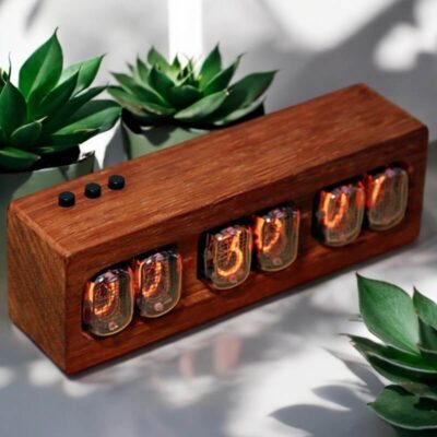 Horloge Nixie Bois - Objet Scientifique - Science Labs