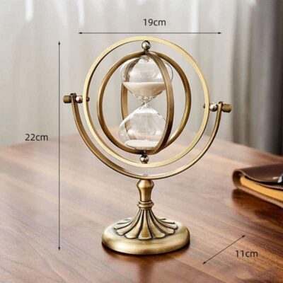 Reloj de arena giratorio en color dorado
