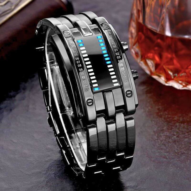 Reloj de pulsera binario