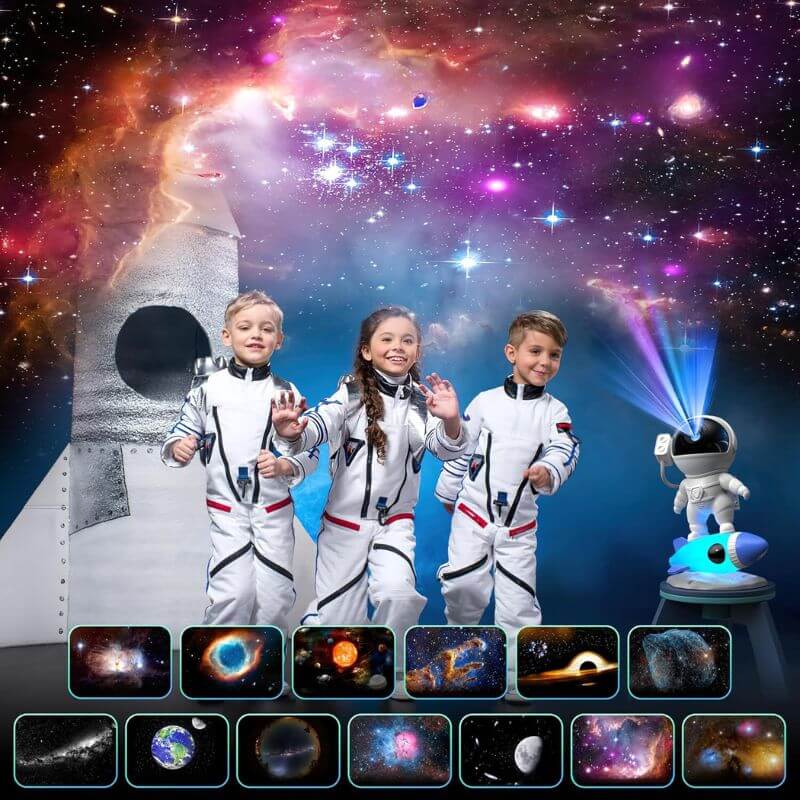 Robot Cosmonaute Projecteur Galaxie