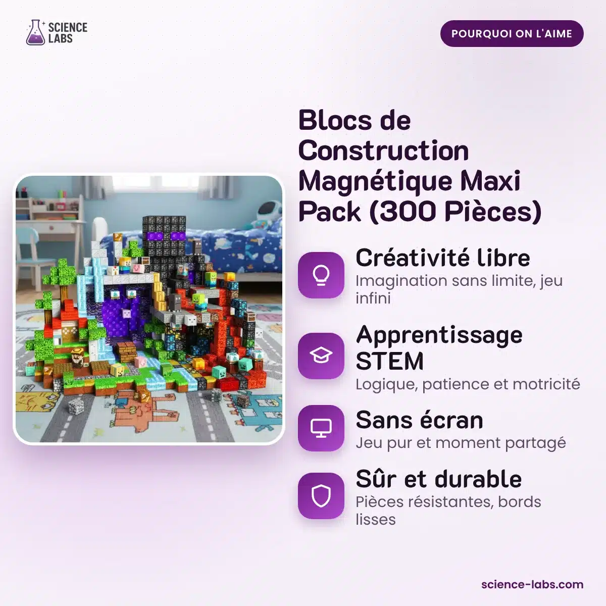 Bloques de Construcción Magnéticos 300 Piezas Imagen 3
