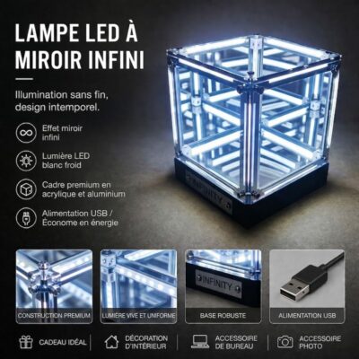 Cubo Espejo Infinito Luminoso Imagen 5