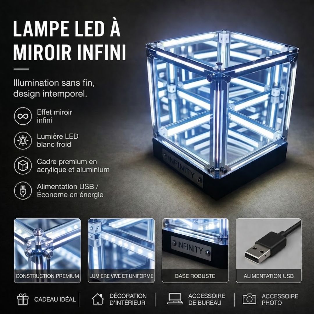 Cubo Espejo Infinito Luminoso Imagen 5