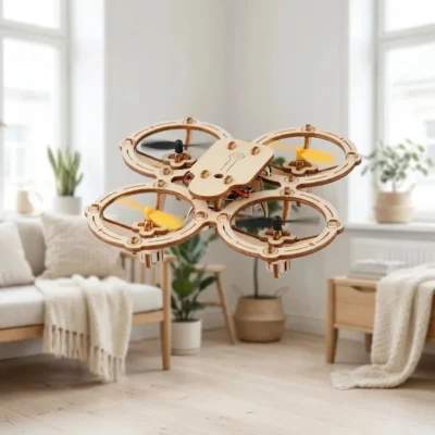 Dron de madera para montar con mando