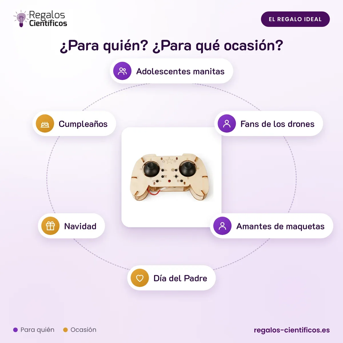 Dron de madera para montar