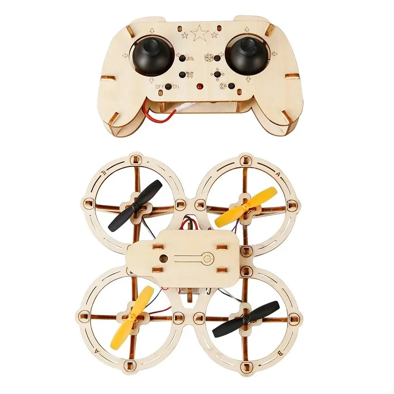 Dron de madera para montar con mando