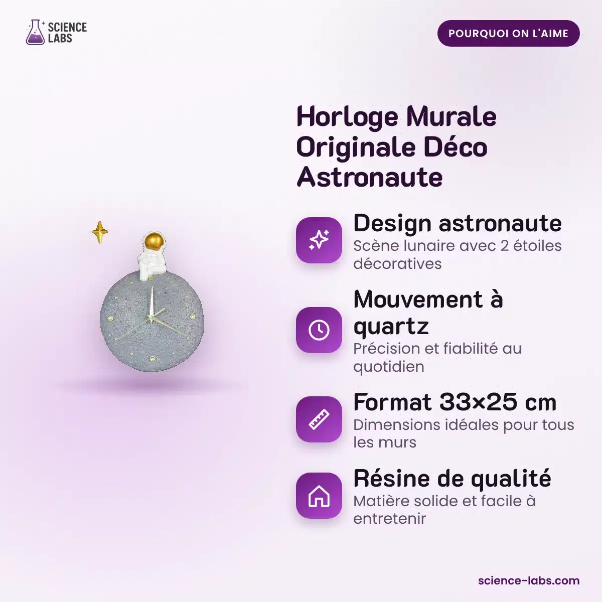 Reloj de Pared Astronauta Imagen 3