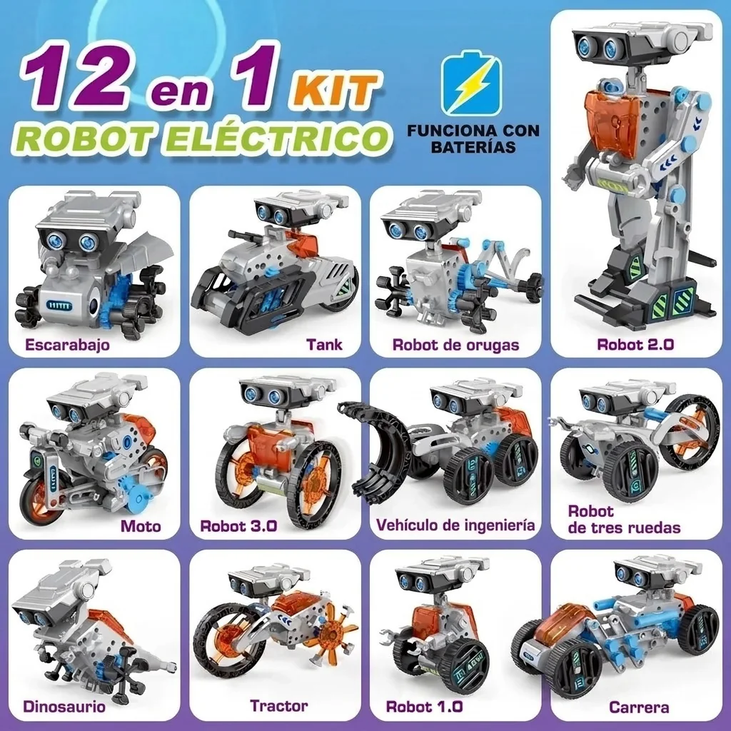 Kit robot para construir 12 en 1