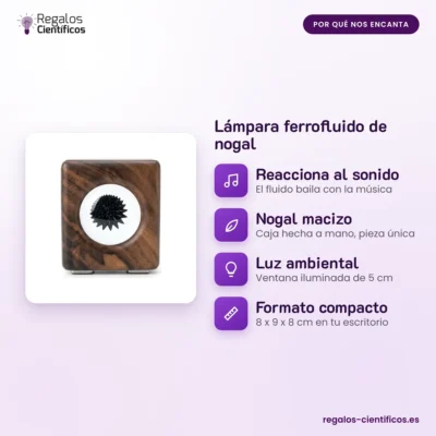 Lámpara ferrofluido de nogal