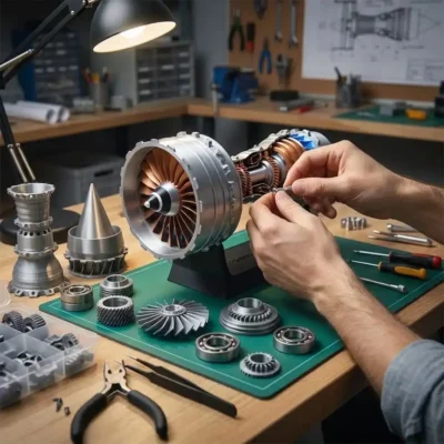 Maqueta motor a reacción turbofán TR900