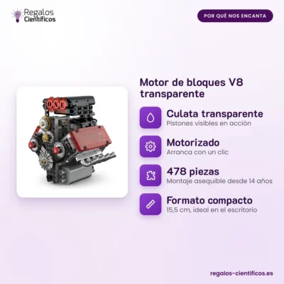 Motor de bloques V8 transparente