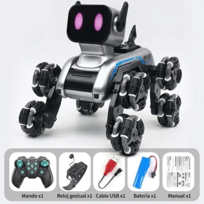 Perro Robot Acrobático Teledirigido con 8 Ruedas