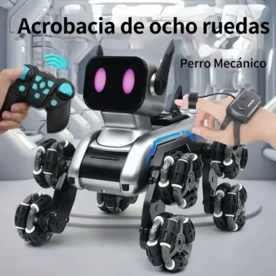 Perro Robot Acrobático Teledirigido con 8 Ruedas