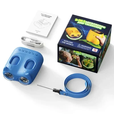 Prismáticos para niños con microscopio 2 en 1 y pantalla