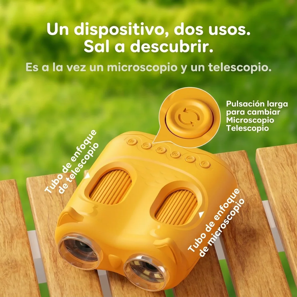Prismáticos para niños con microscopio 2 en 1 y pantalla