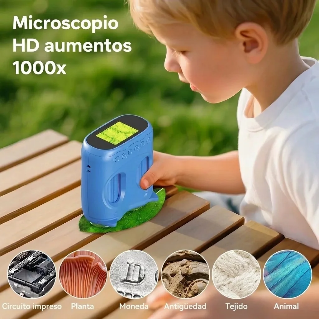 Prismáticos para niños con microscopio 2 en 1 y pantalla