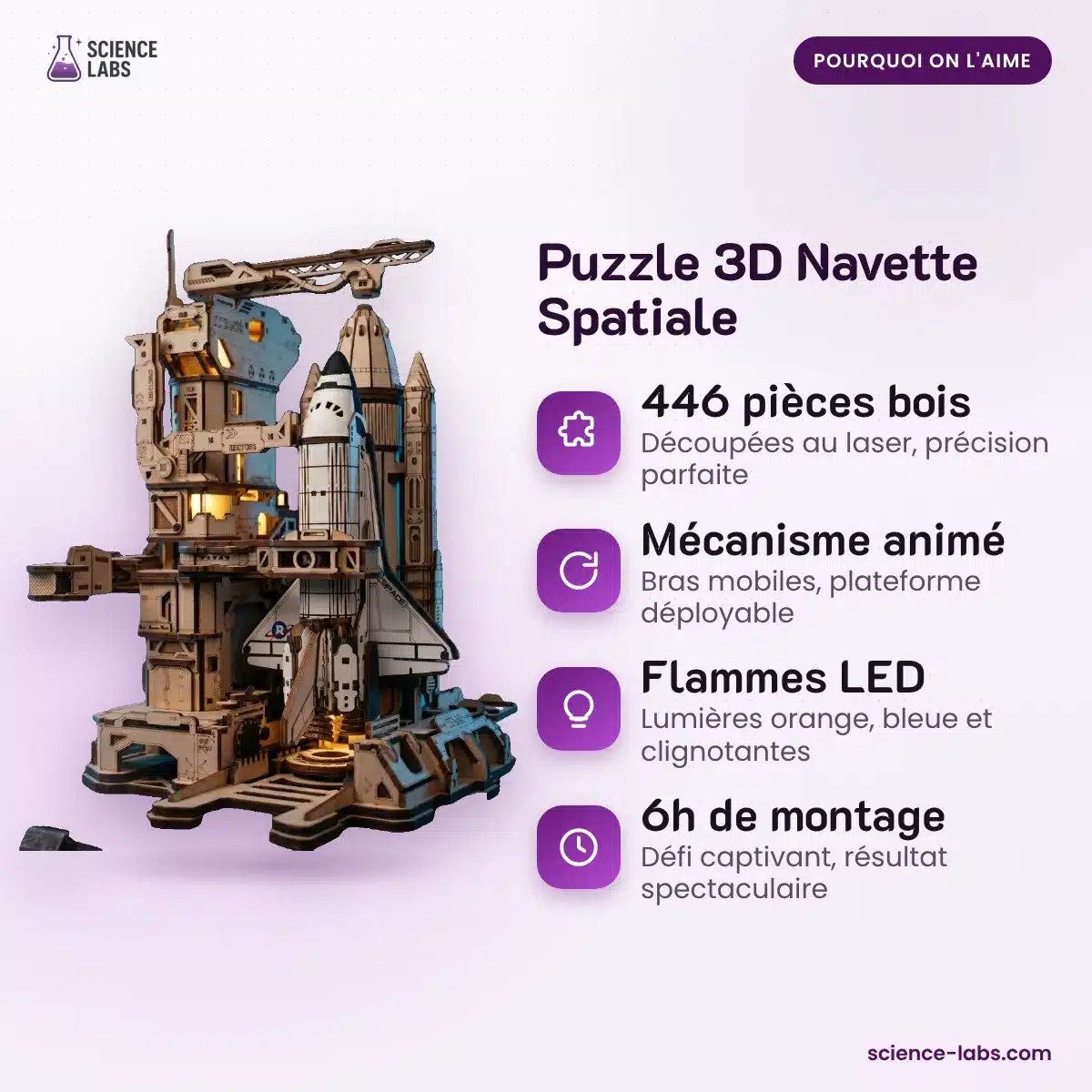 Puzle 3D Lanzadera Espacial Imagen 3