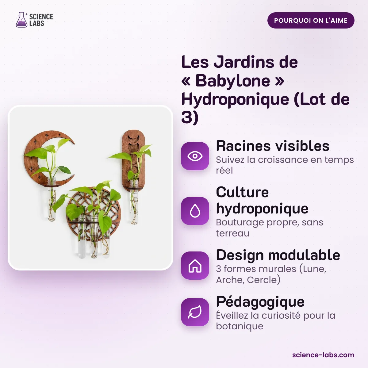 Jardinera colgante hidropónica pack de 3 Imagen 3