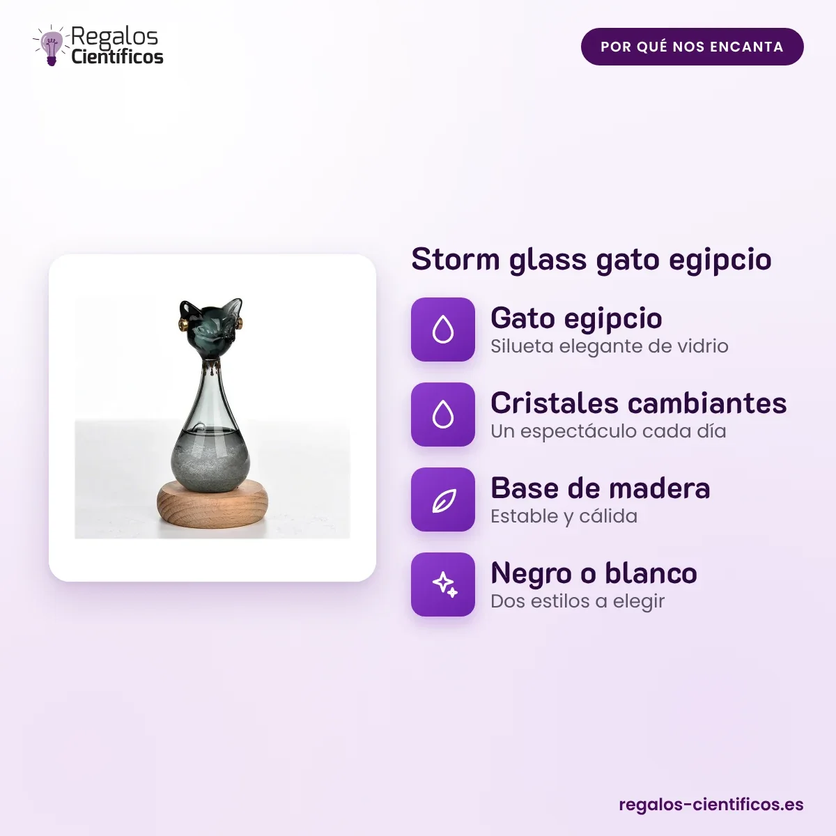 Storm glass gato egipcio