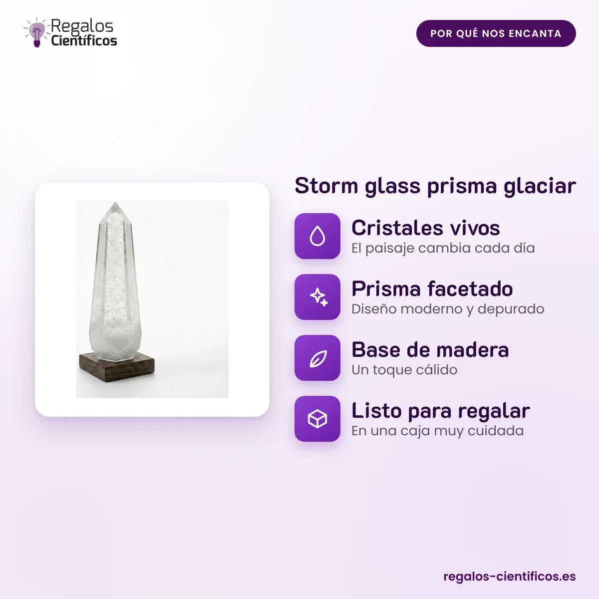 Storm glass prisma glaciar