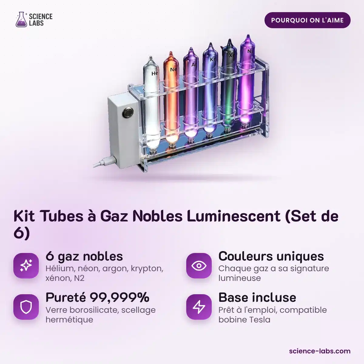 Tubos de Gases Nobles Set de 6 Imagen 3